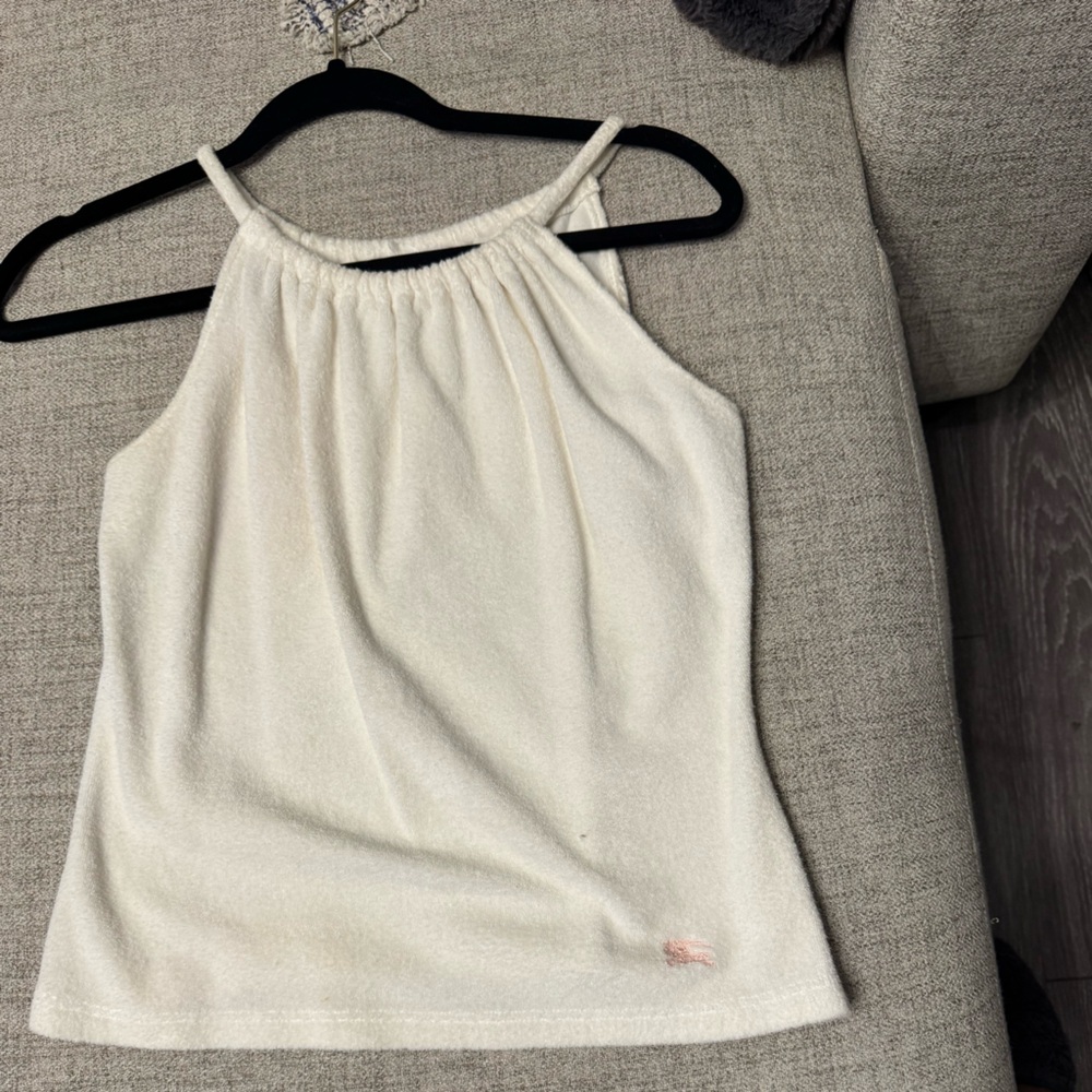 Burberry soft white Halter-Neck Camisole with Subtle Logo